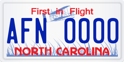 NC license plate AFN0000