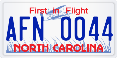 NC license plate AFN0044