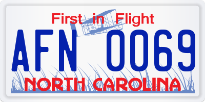 NC license plate AFN0069