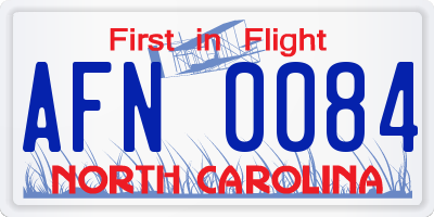 NC license plate AFN0084