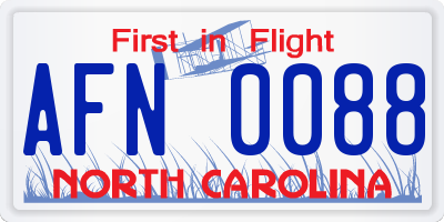 NC license plate AFN0088