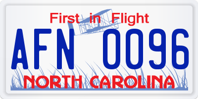 NC license plate AFN0096