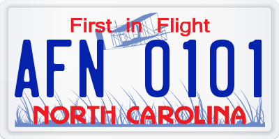 NC license plate AFN0101