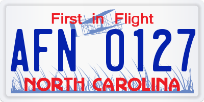 NC license plate AFN0127