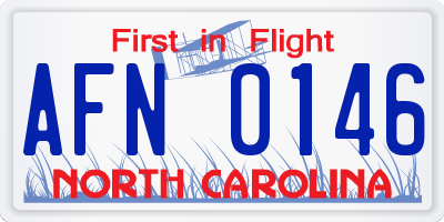 NC license plate AFN0146