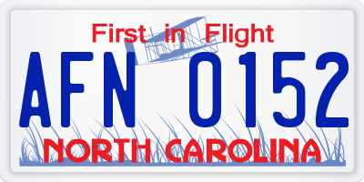 NC license plate AFN0152