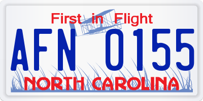 NC license plate AFN0155