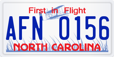 NC license plate AFN0156