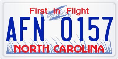 NC license plate AFN0157