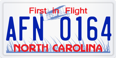 NC license plate AFN0164