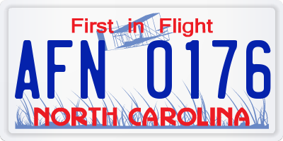 NC license plate AFN0176