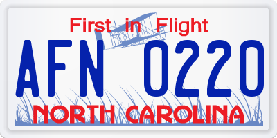 NC license plate AFN0220