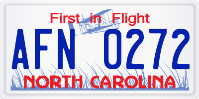NC license plate AFN0272