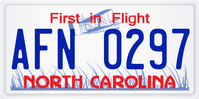 NC license plate AFN0297