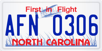 NC license plate AFN0306