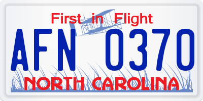 NC license plate AFN0370