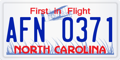 NC license plate AFN0371