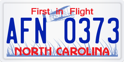 NC license plate AFN0373