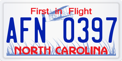 NC license plate AFN0397