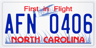 NC license plate AFN0406