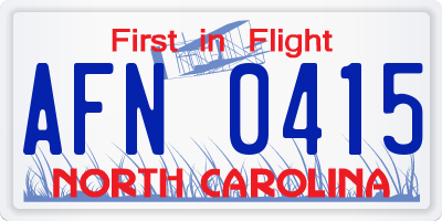 NC license plate AFN0415
