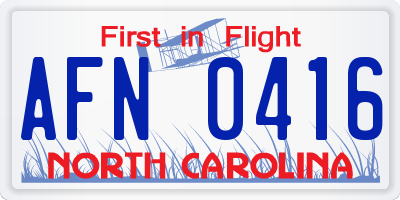 NC license plate AFN0416