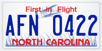 NC license plate AFN0422