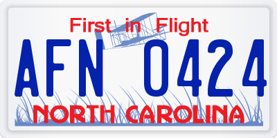 NC license plate AFN0424