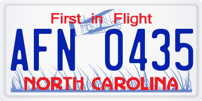 NC license plate AFN0435