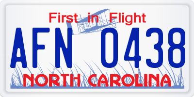 NC license plate AFN0438