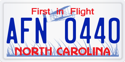 NC license plate AFN0440