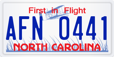 NC license plate AFN0441