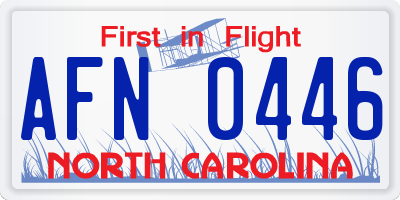 NC license plate AFN0446