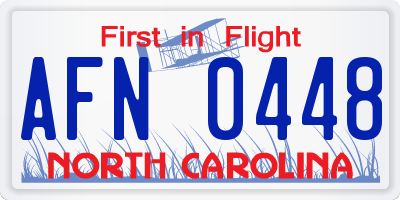 NC license plate AFN0448