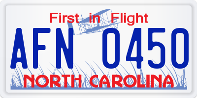 NC license plate AFN0450