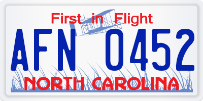 NC license plate AFN0452