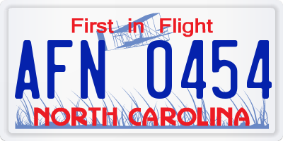NC license plate AFN0454
