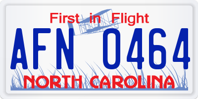 NC license plate AFN0464
