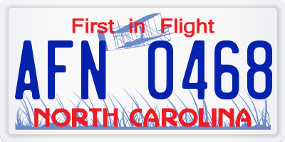 NC license plate AFN0468