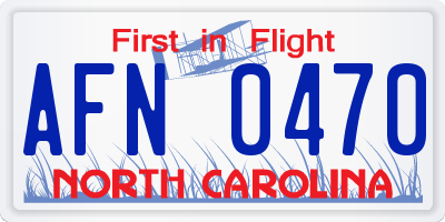 NC license plate AFN0470