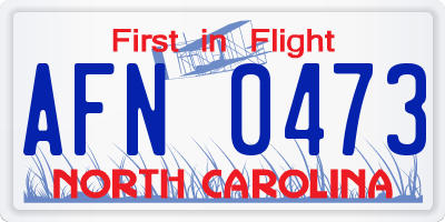 NC license plate AFN0473