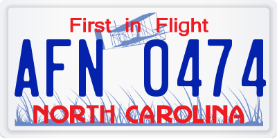 NC license plate AFN0474