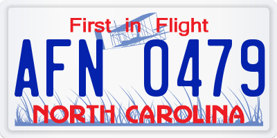 NC license plate AFN0479