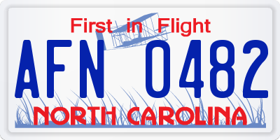 NC license plate AFN0482