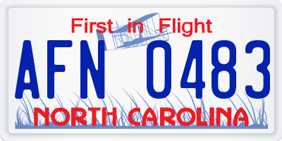 NC license plate AFN0483