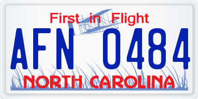 NC license plate AFN0484