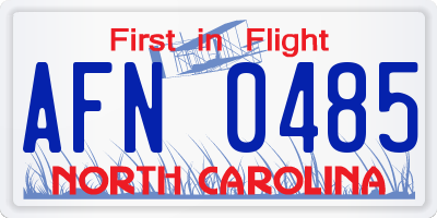 NC license plate AFN0485