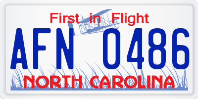 NC license plate AFN0486