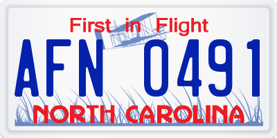 NC license plate AFN0491