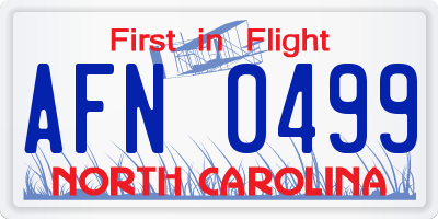 NC license plate AFN0499